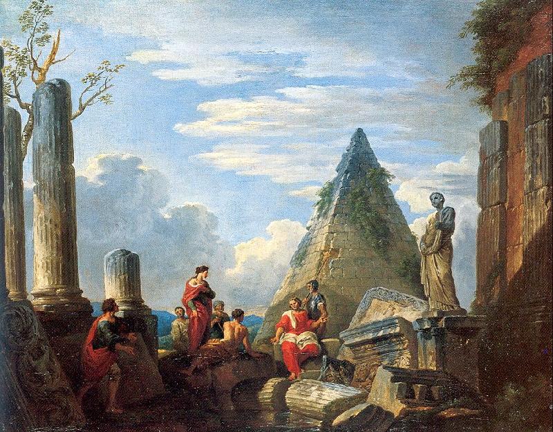 Roman Ruins with Figures, Panini, Giovanni Paolo